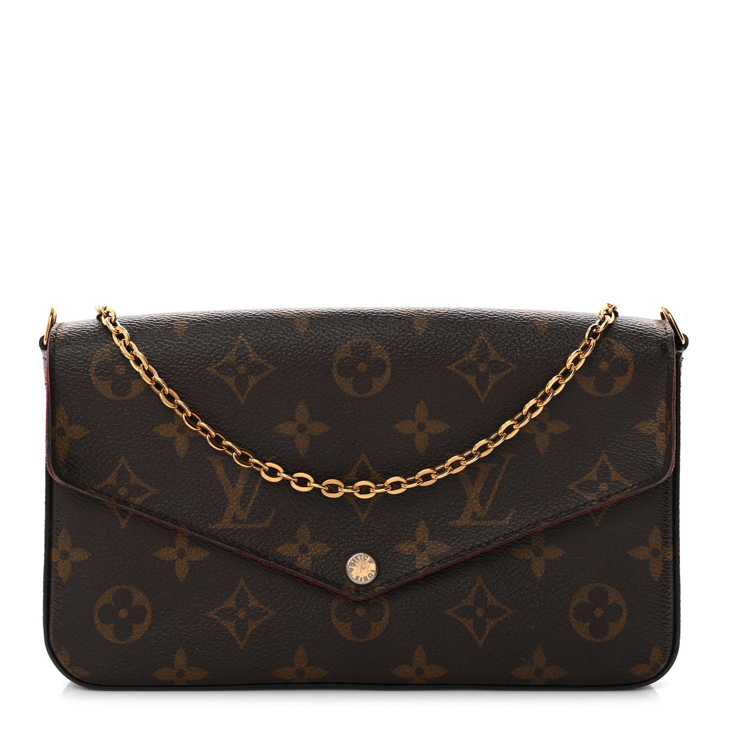 Monogram Pochette Felicie Chain Wallet Fuchsia