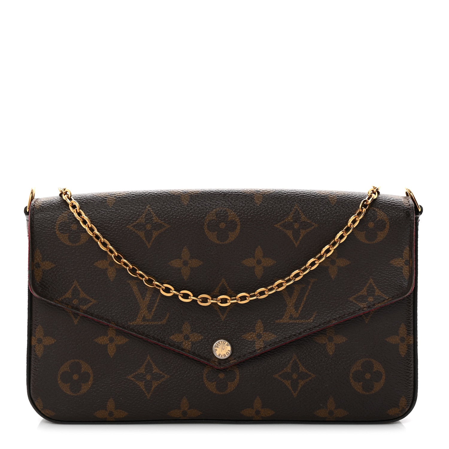 Louis Vuitton Monogram Pochette Felicie Chain Wallet Fuchsia 1 of 11