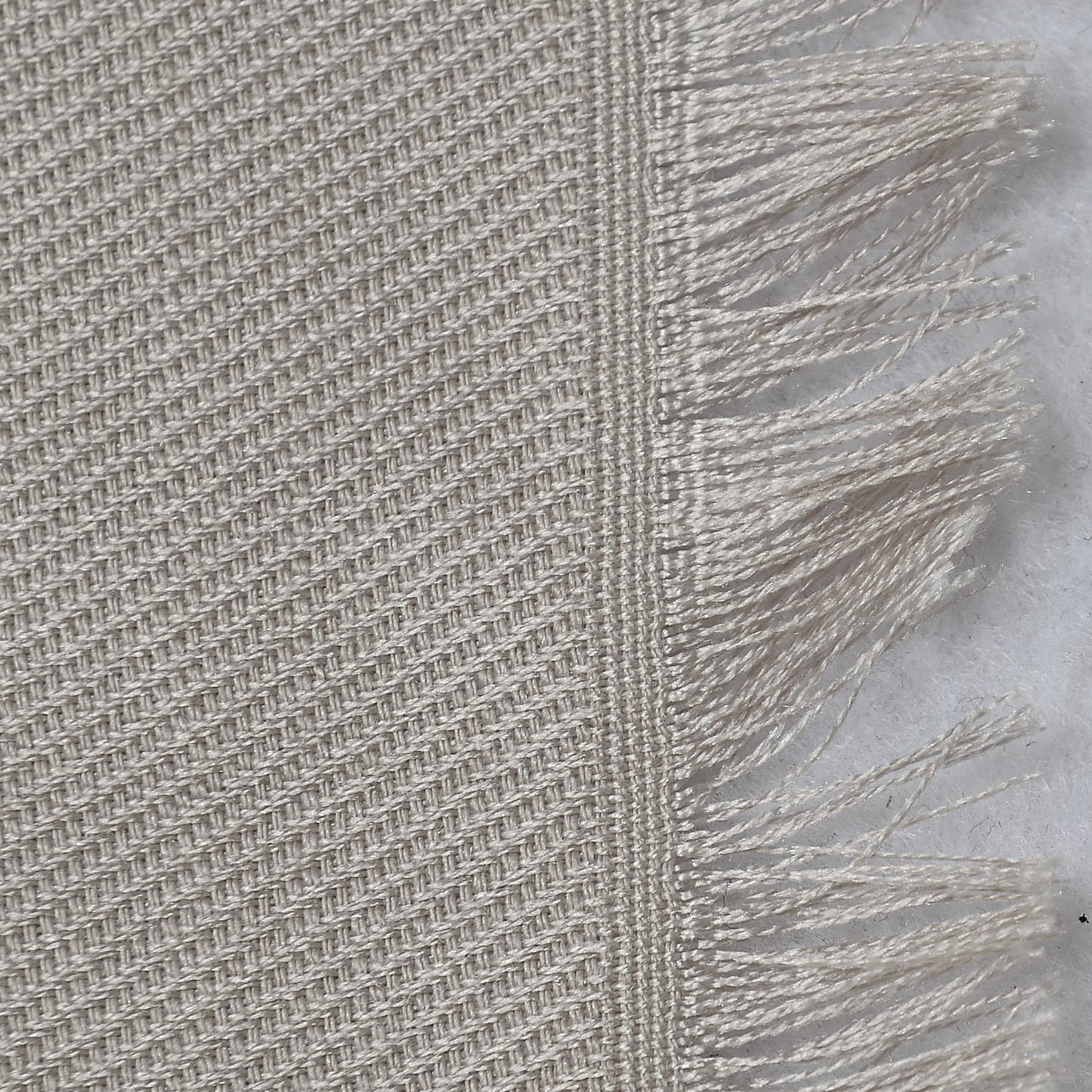 Silk Wool Monogram Shawl Beige