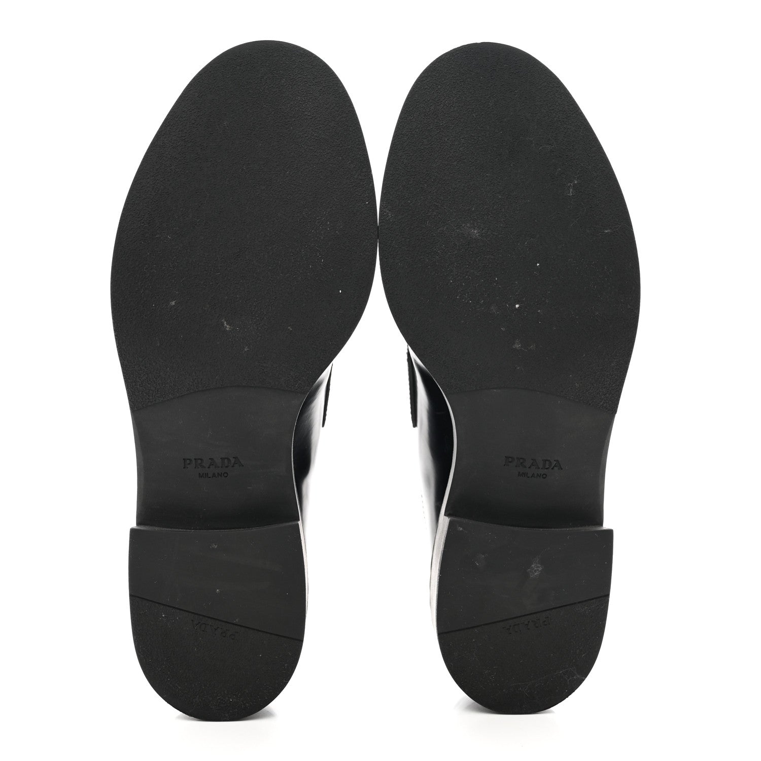 Prada Spazzolato Metal Triangle Logo 50mm Loafers 40.5 Black 5 of 9