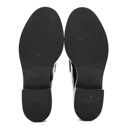 Prada Spazzolato Metal Triangle Logo 50mm Loafers 40.5 Black 5 of 9