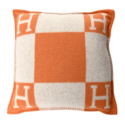 Hermes Wool Cashmere Avalon Pillow PM Ecru Potiron 1 of 3