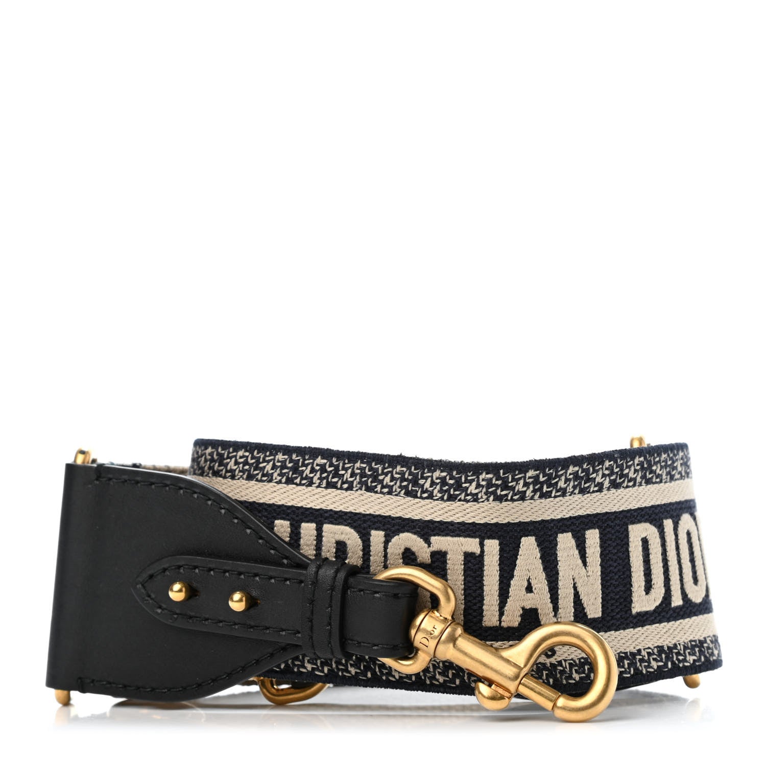 Christian Dior Canvas Embroidered Shoulder Strap Blue 1 of 4