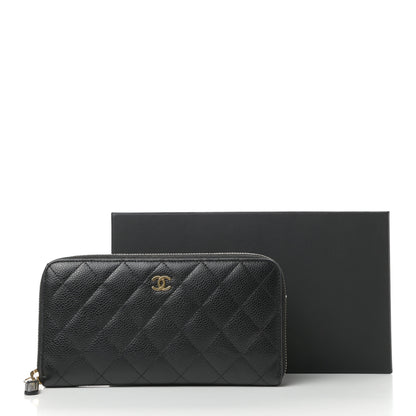 Chanel Caviar Quilted Large Gusset Zip Around Wallet Black 9 of 9