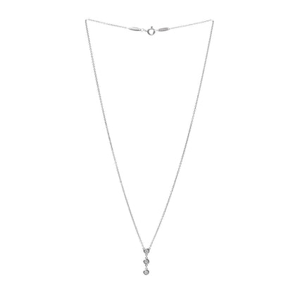 Tiffany Sterling Silver Diamond .15ctw Elsa Peretti Diamonds by the Yard Drop Pendant Necklace 3 of 6