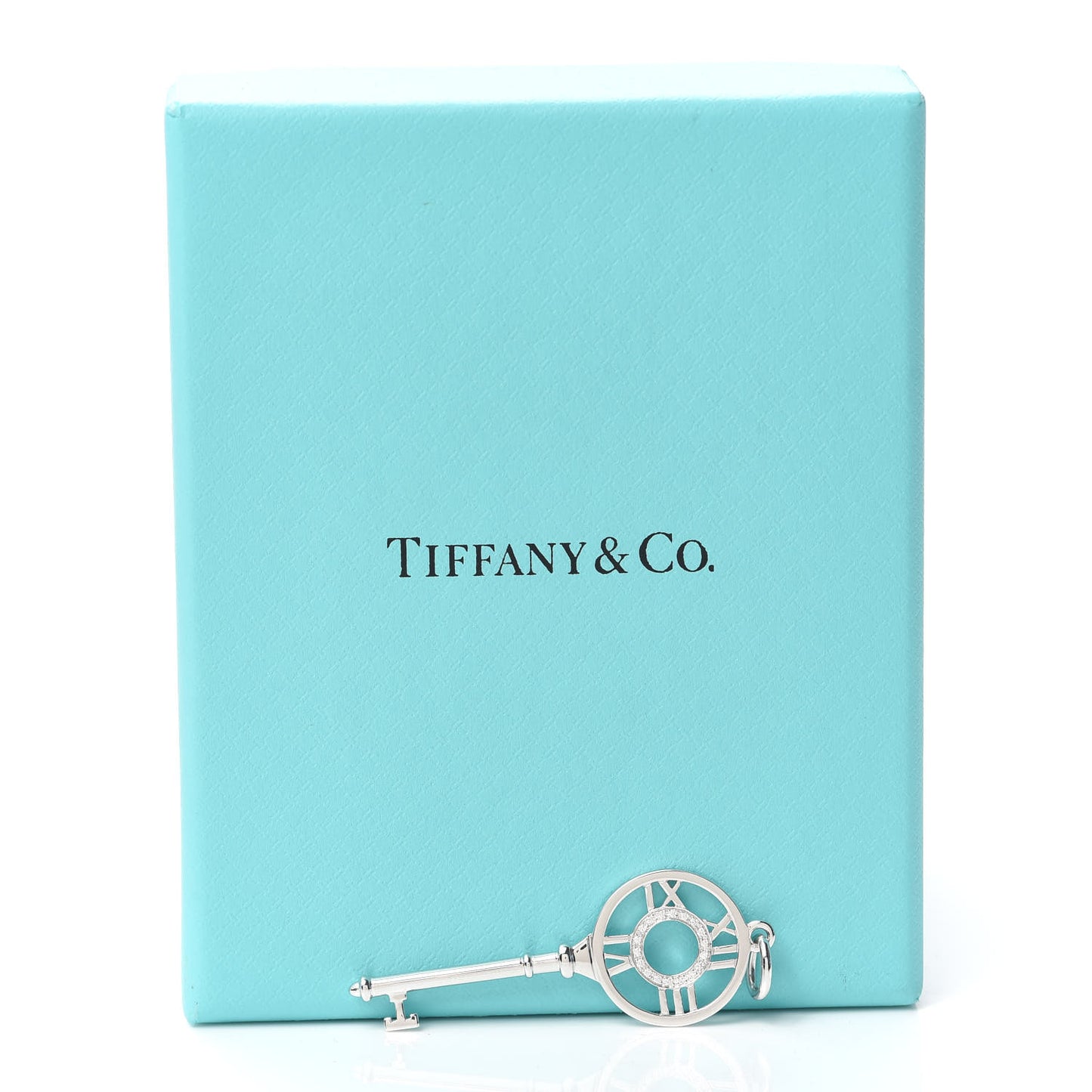 18K White Gold Diamond Atlas Key Pendant
