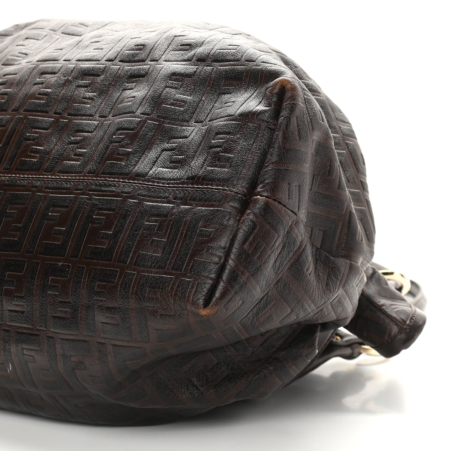 Vitello Bottalato FF Embossed Large Chef Shopper Tote Chocolate