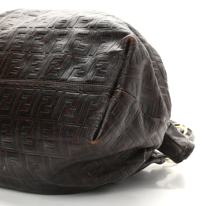 Fendi Vitello Bottalato FF Embossed Large Chef Shopper Tote Chocolate 9 of 12