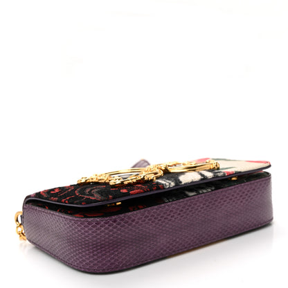 Dolce & Gabbana Patchwork Snakeskin Brocade DG Girls Chain Shoulder Bag Multicolor 4 of 10