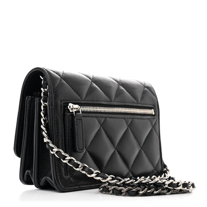 Chanel Lambskin Quilted CC Clutch on Chain WOC Black 3 of 12