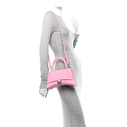 Balenciaga Nappa Denim Printed Small Hourglass Top Handle Bag Denim Pink 2 of 13