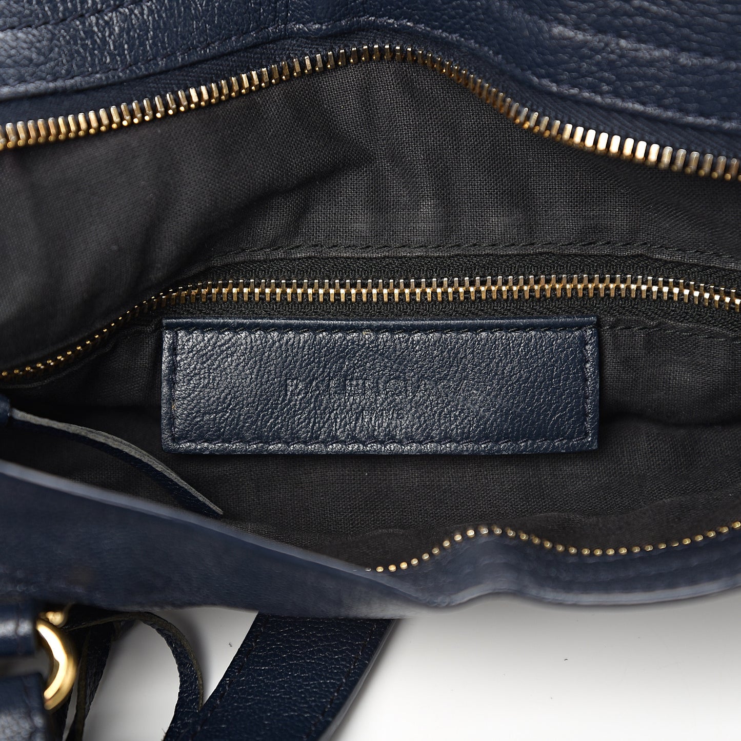 Chevre Gold Metallic Edge Hardware Town Bleu Nuit Dark Sea
