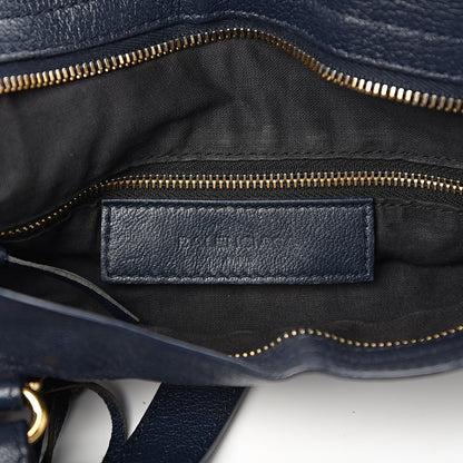 Balenciaga Chevre Gold Metallic Edge Hardware Town Bleu Nuit Dark Sea 5 of 9