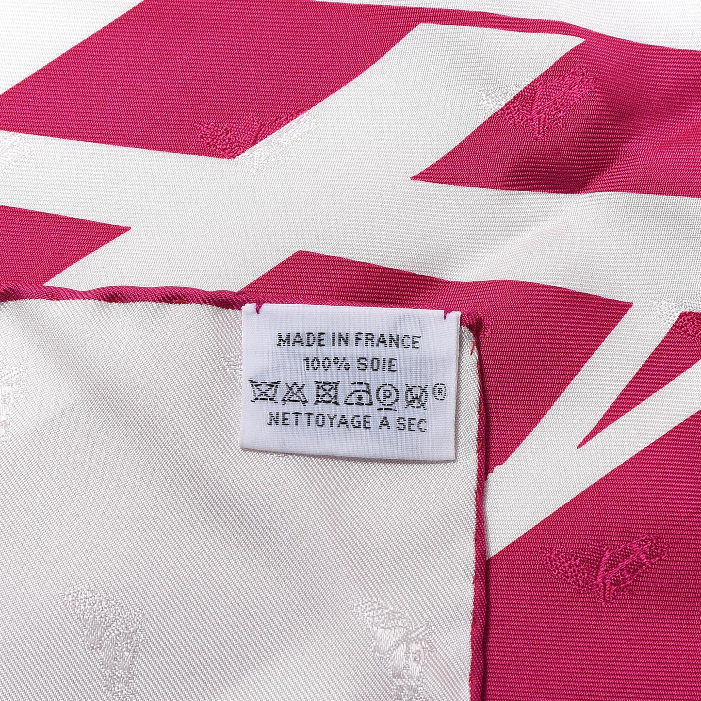 Silk Clic Clac Tattoo Scarf 90 Fuchsia White