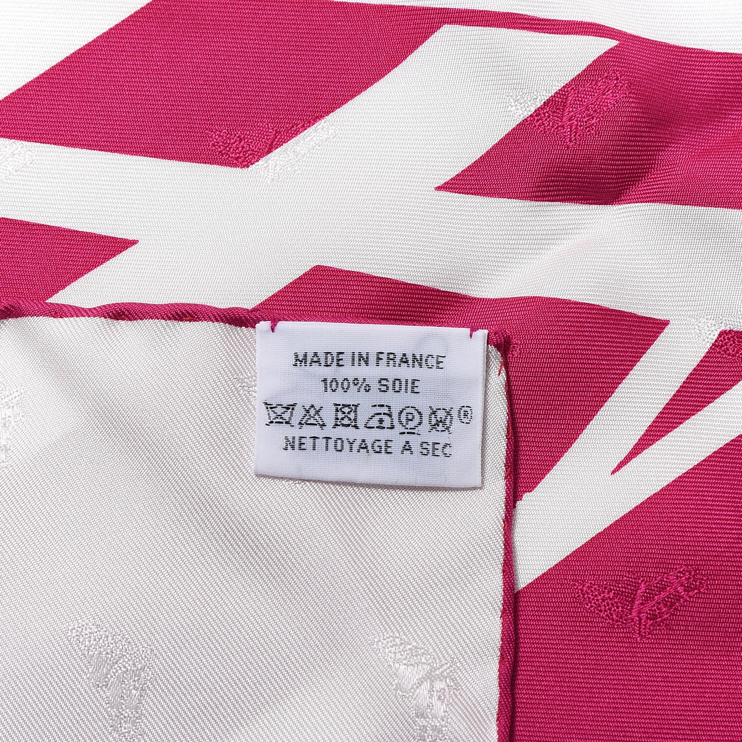 Hermes Silk Clic Clac Tattoo Scarf 90 Fuchsia White 3 of 4