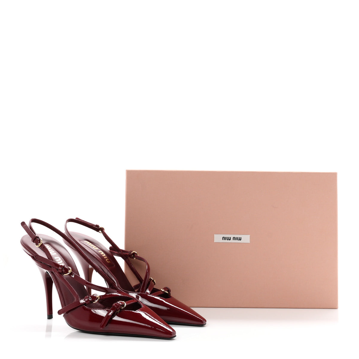 Vernice Buckle Slingback Pumps 37.5 Porpora