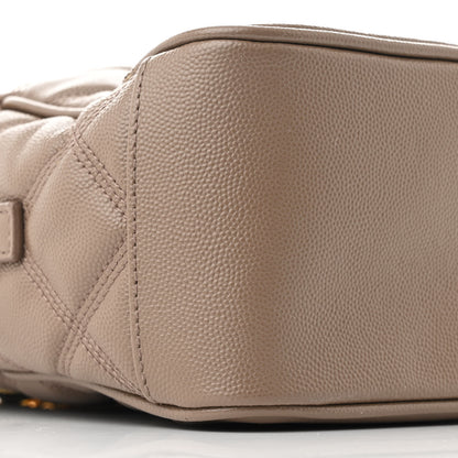 Saint Laurent Grain de Poudre Quilted 80's Vanity Bag Dark Beige 9 of 10