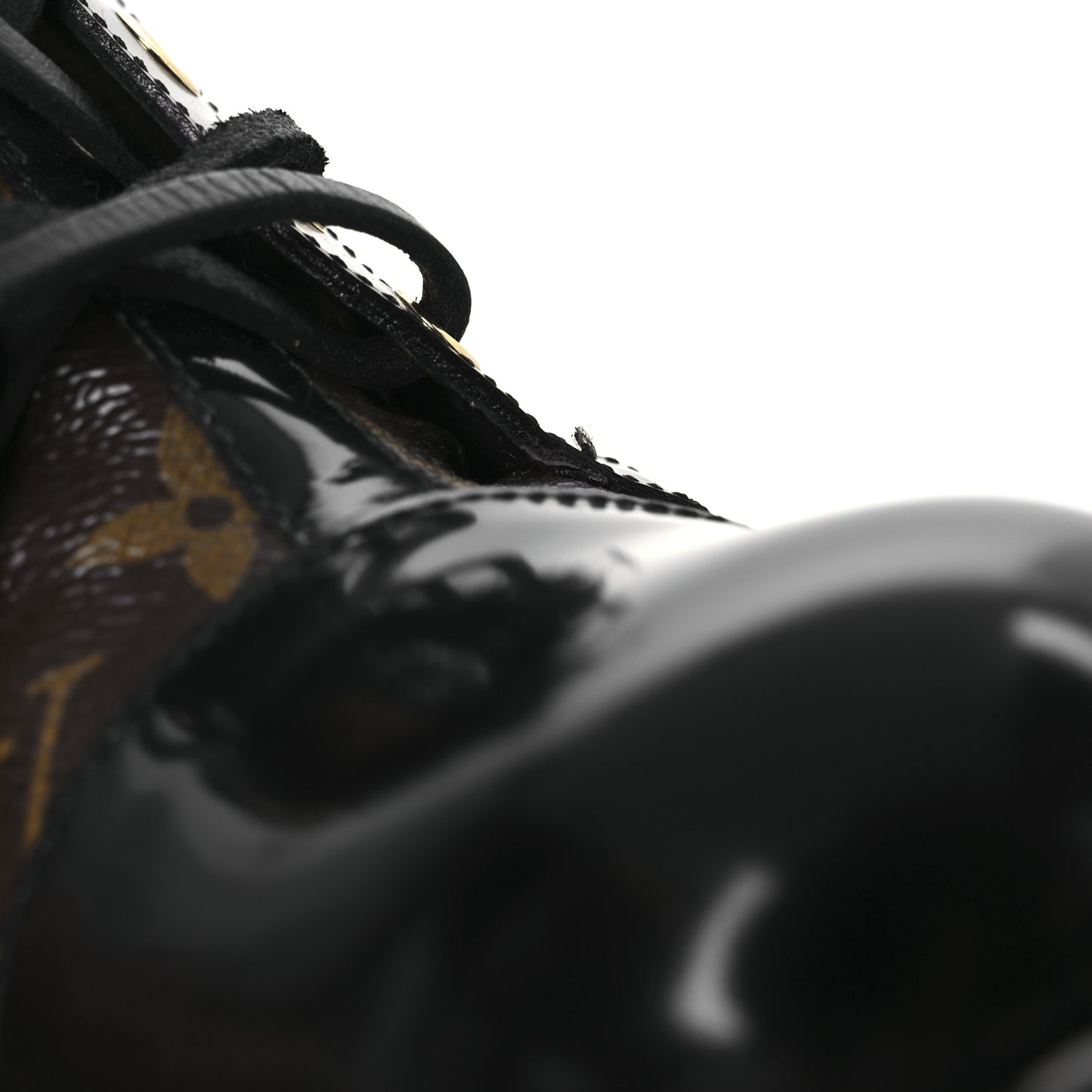 Patent Calfskin Monogram Star Trail Ankle Boots 41 Black