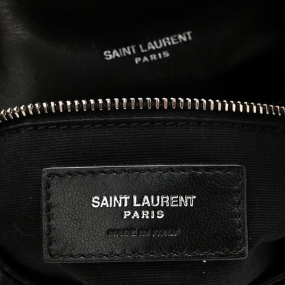 Saint Laurent Lambskin Quilted Toy Loulou Puffer Monogram Chain Satchel Black 6 of 11