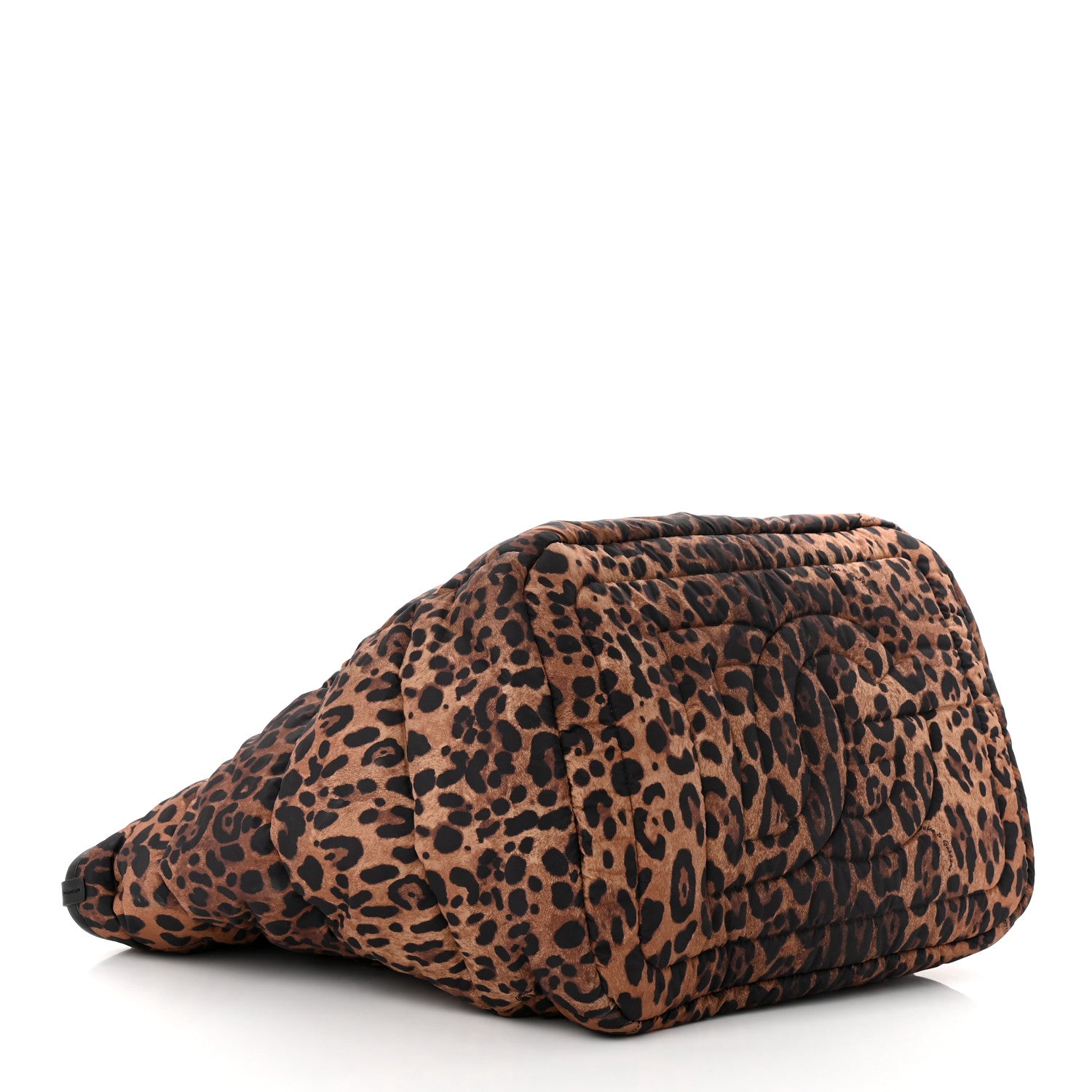Dolce & Gabbana Nylon Leopard Print Sicily Shopper Tote Brown 4 of 10