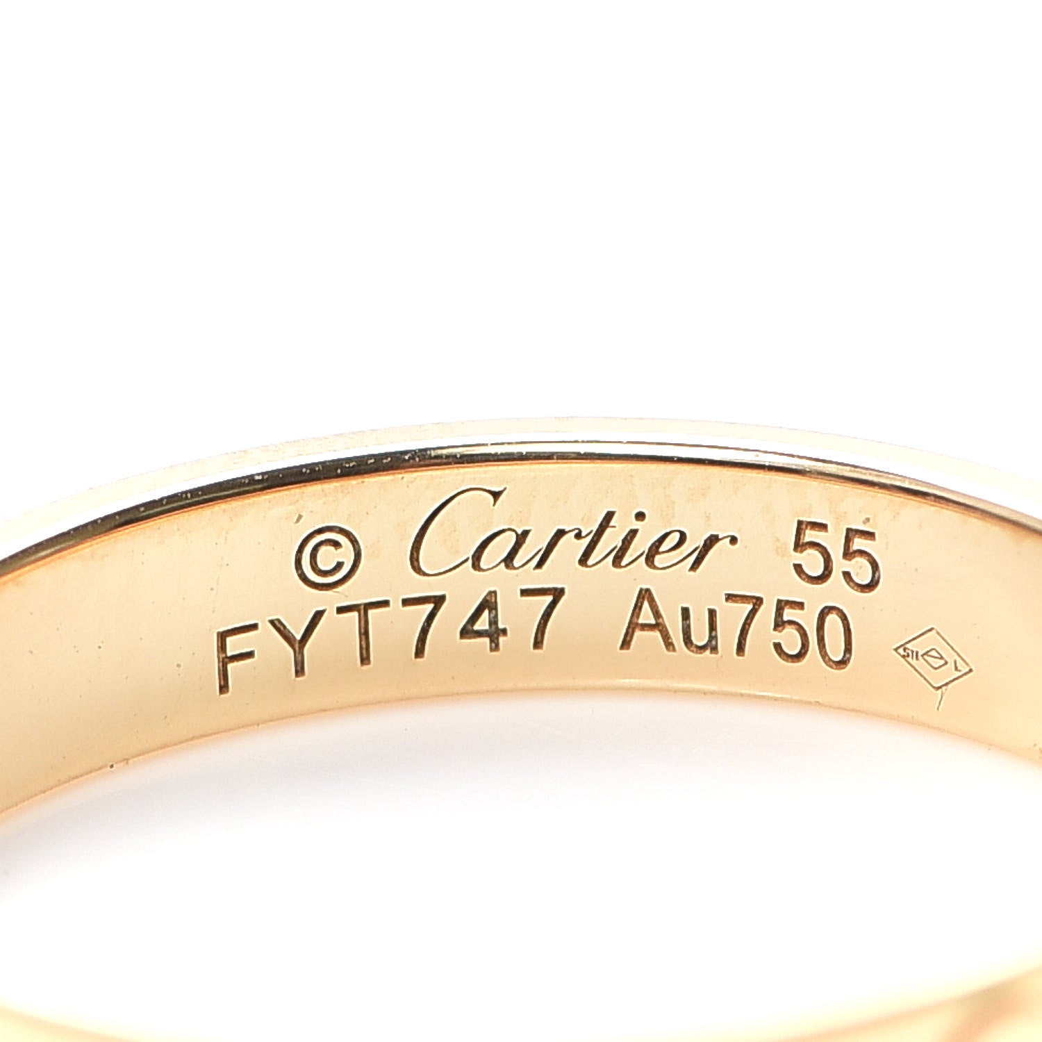 Cartier 18K Yellow Gold 3.5mm LOVE Wedding Band Ring 55 7.25 4 of 5