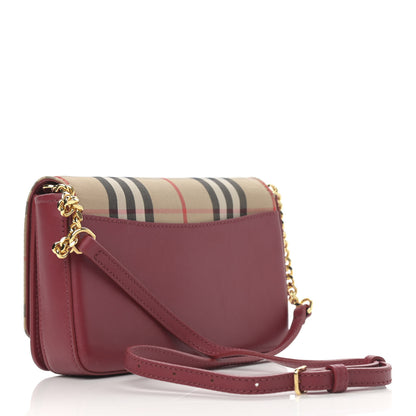 Burberry Calfskin Vintage Check Hayes Crossbody Parade Red 3 of 11