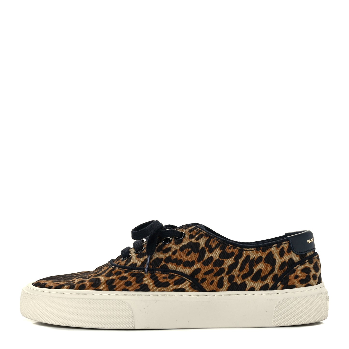 Canvas Leopard Print Venice Low Top Sneakers 39.5 Black