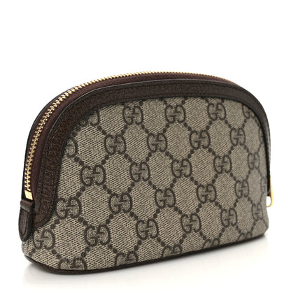 Gucci GG Supreme Monogram Textured Calfskin Web Medium Ophidia Cosmetic Case Beige Ebony New Acero 3 of 6