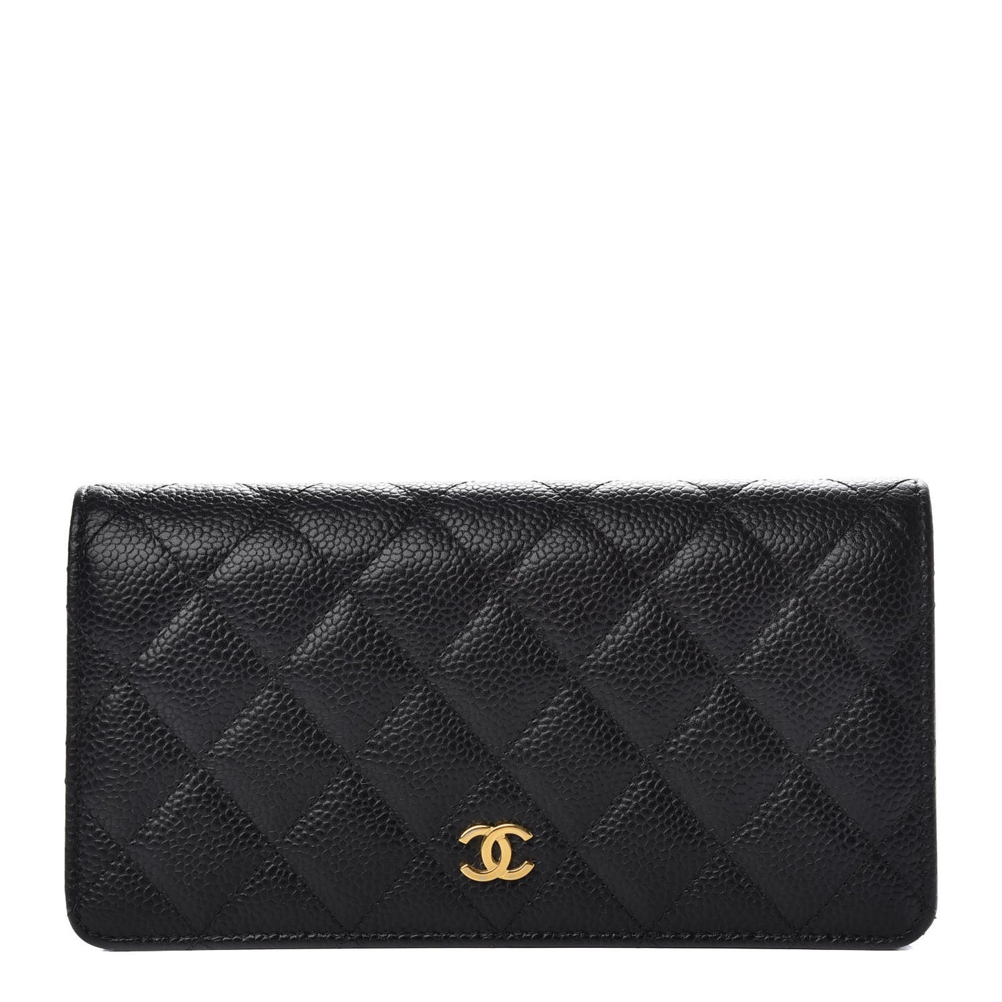 Caviar Quilted Yen Wallet Black