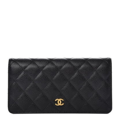 Chanel Caviar Quilted Yen Wallet Black 1 of 8