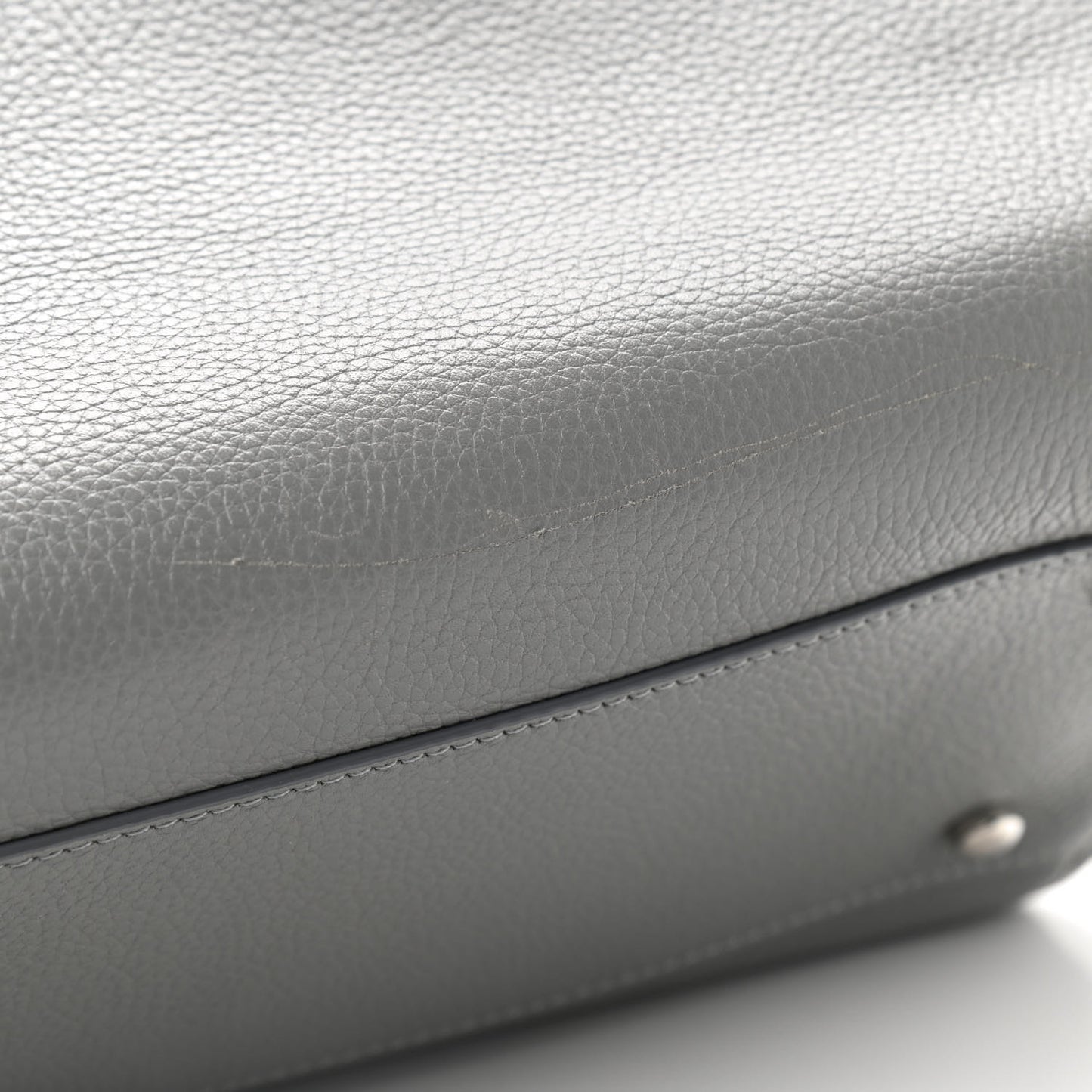 Grained Calfskin Small Neo Executive Shopper Tote Grey