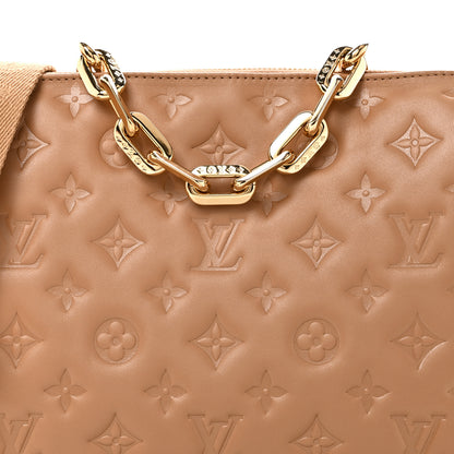 Louis Vuitton Lambskin Embossed Monogram Coussin PM Camel 9 of 12