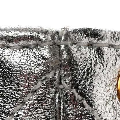 Chanel Metallic Lambskin Quilted Micro Drawstring Pouch Silver 8 of 10