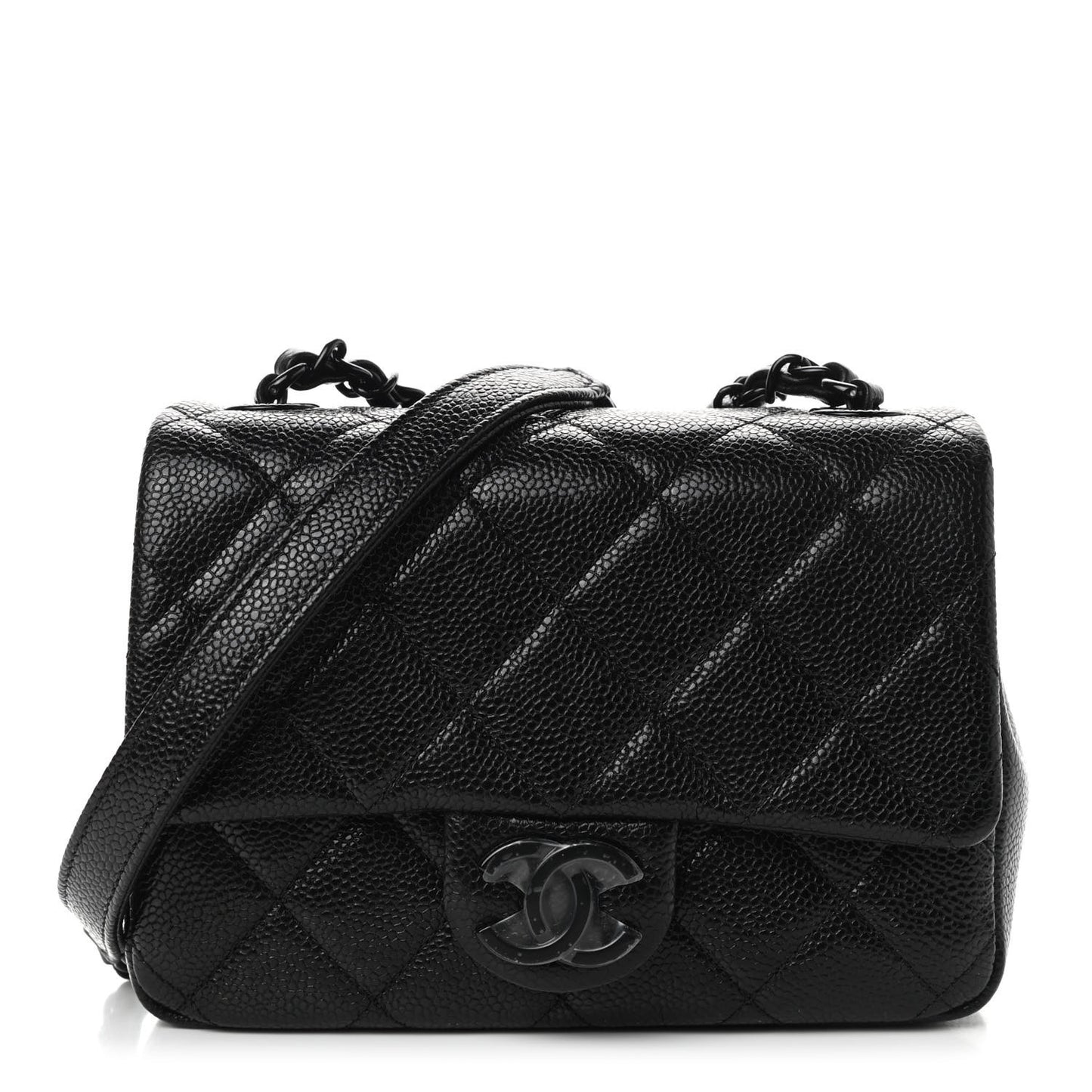 Caviar Quilted Incognito Mini Square Flap Black