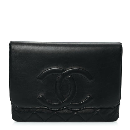 Chanel Goatskin Quilted Timeless CC Clutch Black 1 of 10