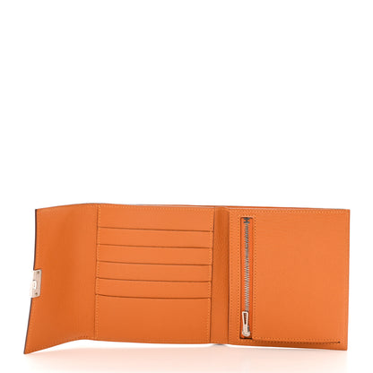 Hermes Ostrich Clic 12 Wallet Abricot 5 of 8