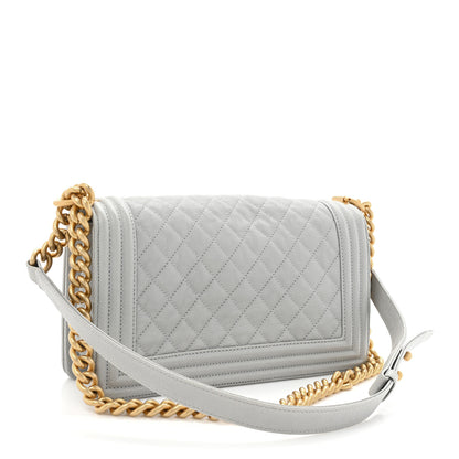 Chanel Caviar Quilted Medium Boy Flap Light Grey 3 of 9
