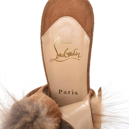 Christian Louboutin Suede Fox Fur Splash 150 Pumps 38 Camel 6 of 9