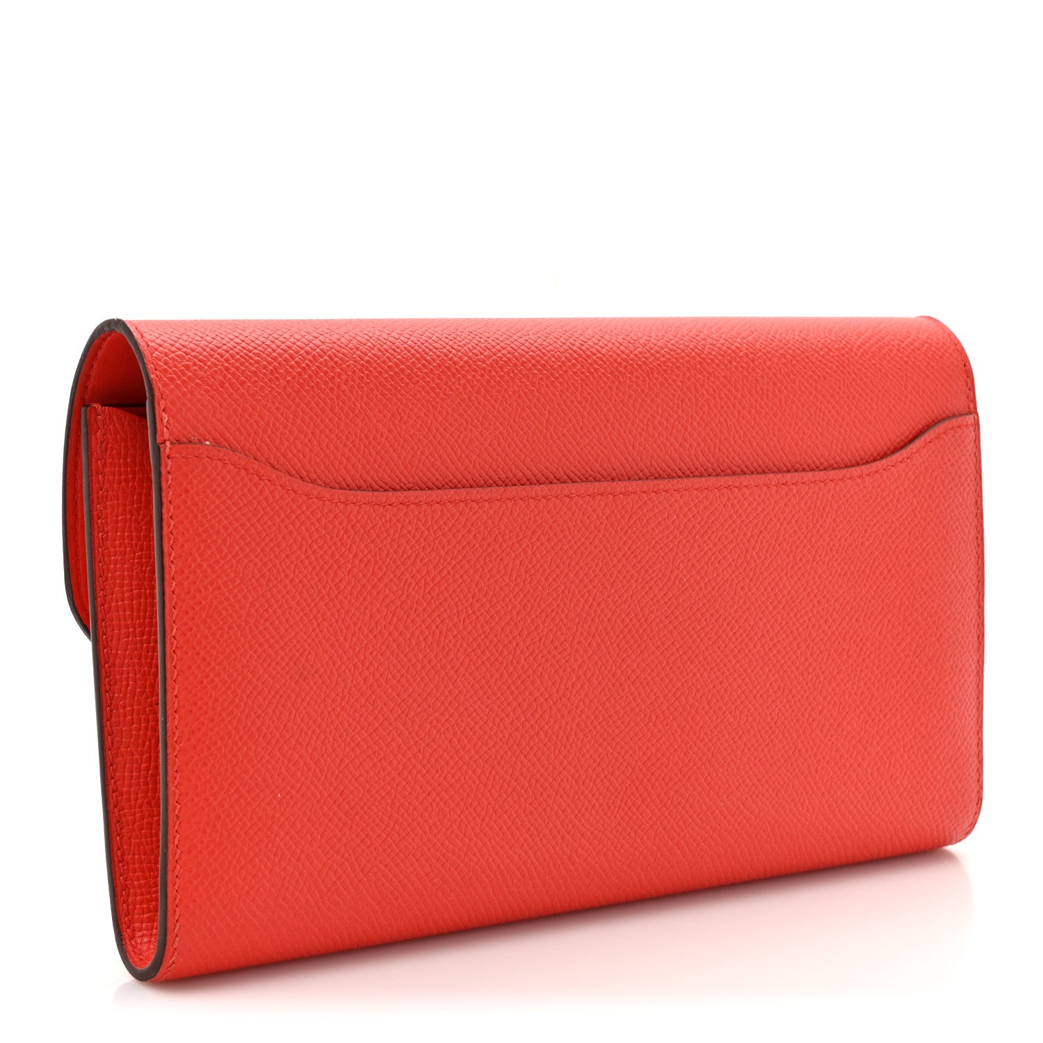 Hermes Epsom Enamel Constance Long Wallet Capucine Bleu Brighton 3 of 14