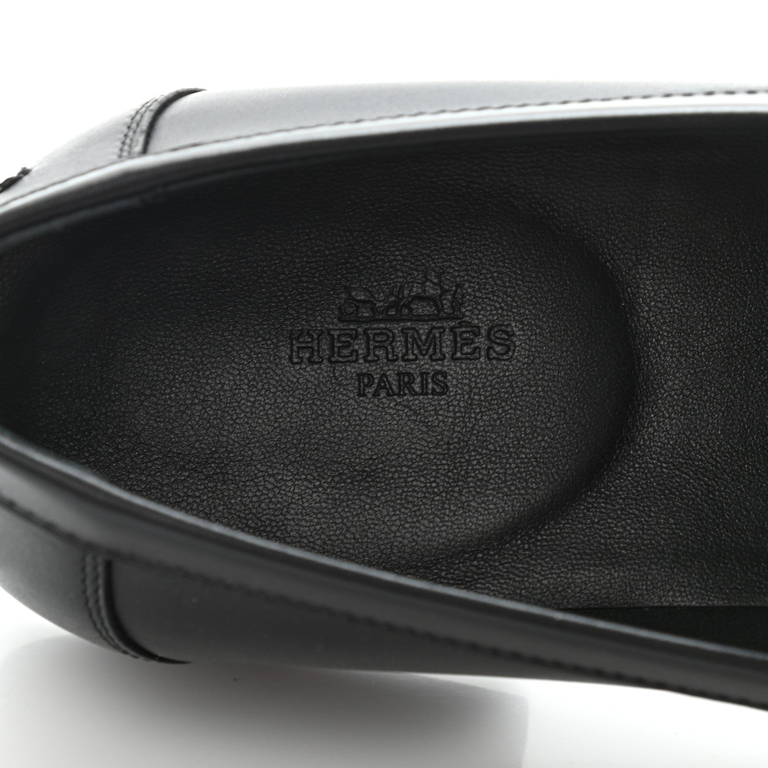 Hermes Calfskin Womens Destin Loafer 41 Black 6 of 10