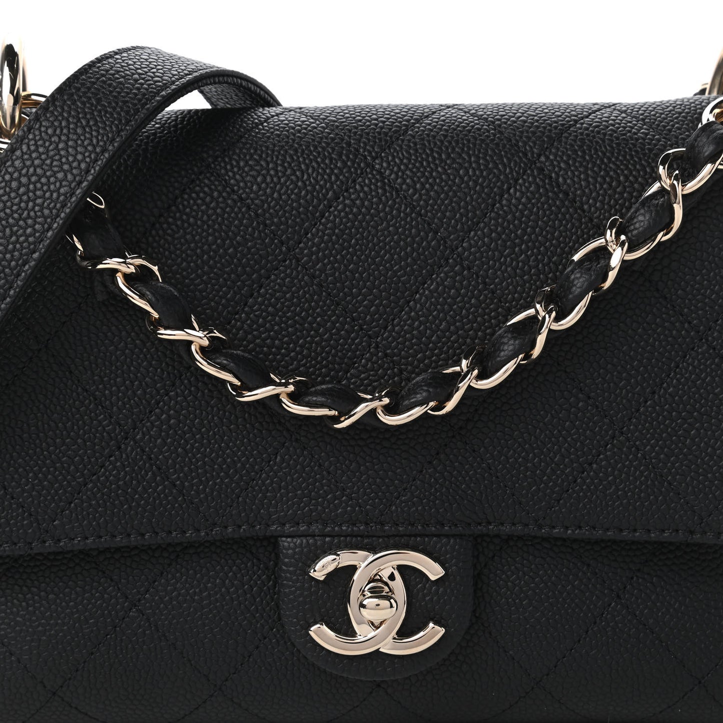 Caviar Quilted City Walk Flap Black
