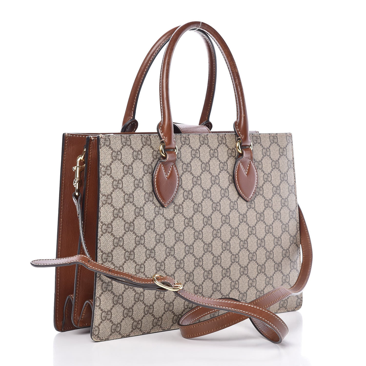 Gucci GG Supreme Monogram Small Top Handle Bag Beige Tuscany 4 of 18