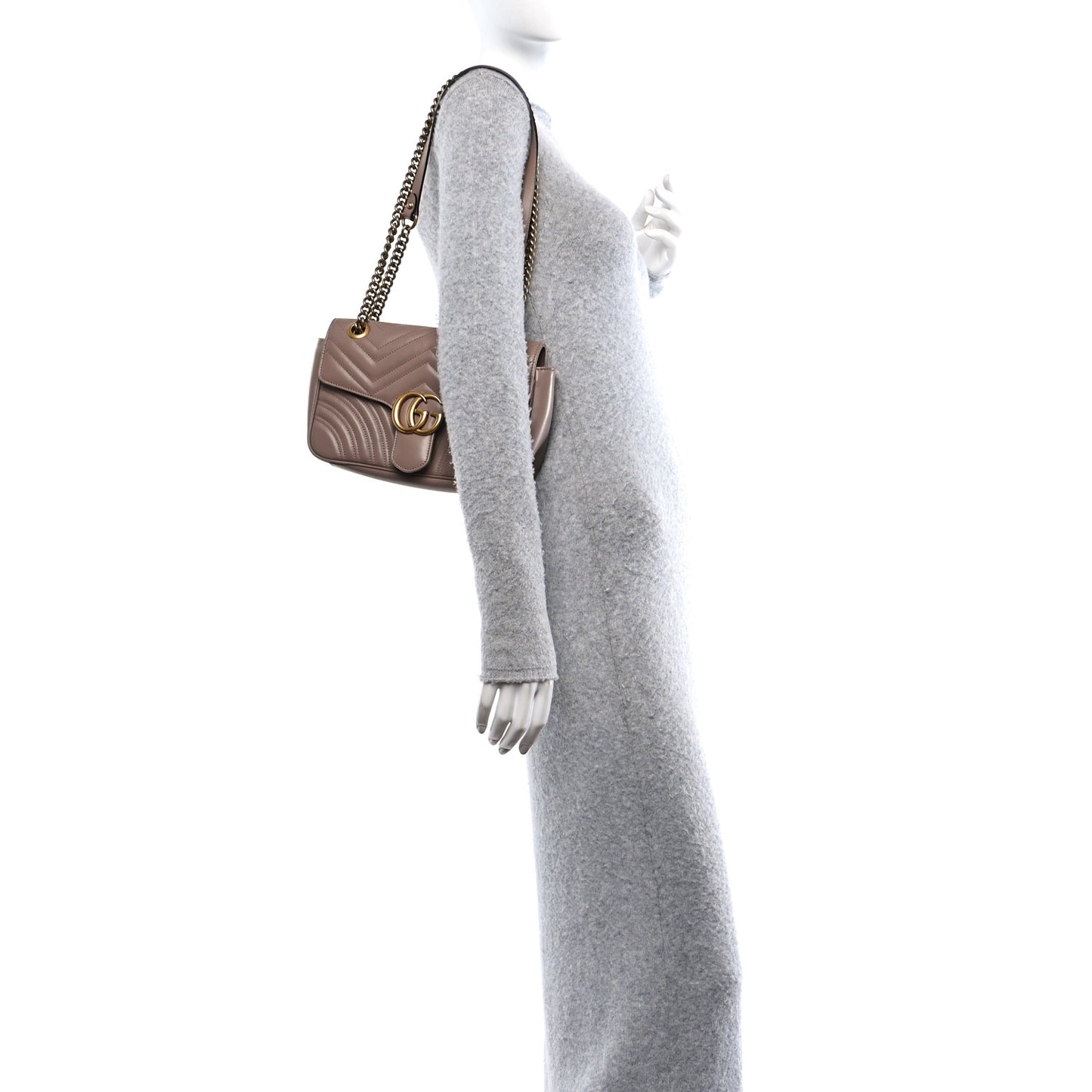 Calfskin Matelasse Small GG Marmont Shoulder Bag Porcelain Rose