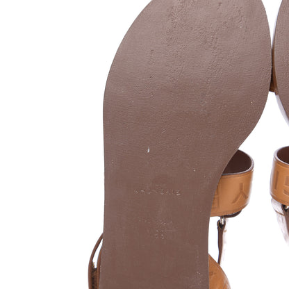 Givenchy Calfskin Logo Ankle Strap Sandals 38.5 Brown 7 of 8