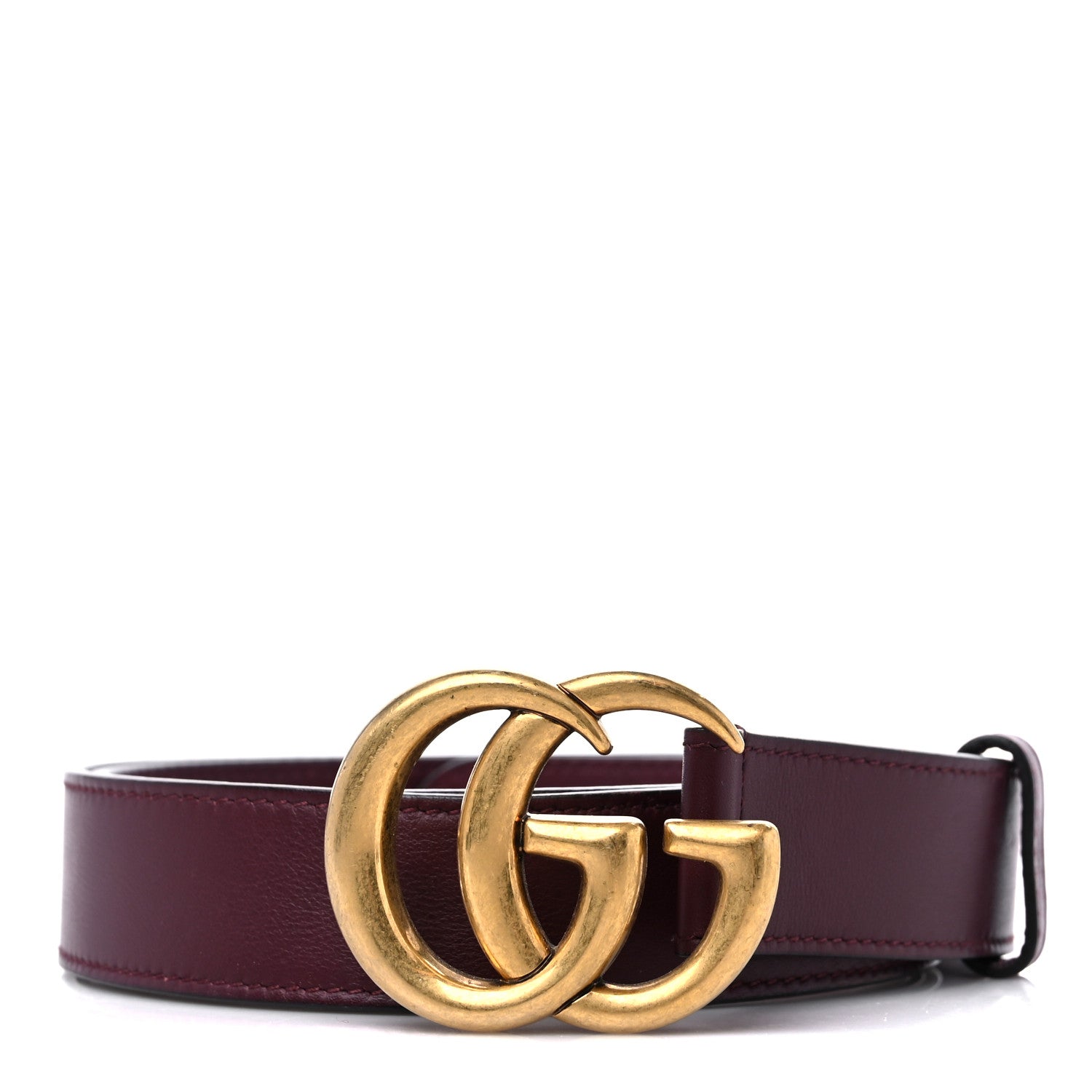 Gucci Moon Calfskin Double G 30mm Belt 95 38 Burgundy 1 of 4