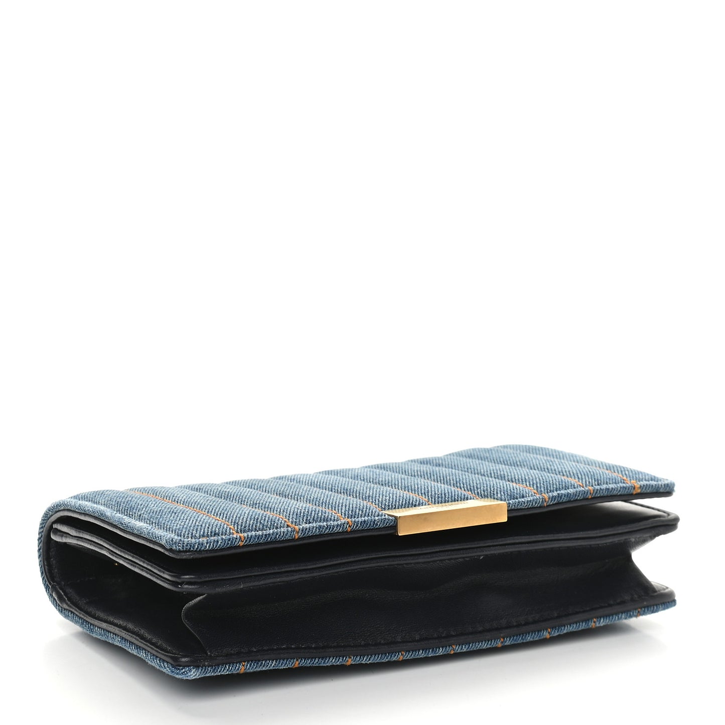 Denim Matelasse Amalia Chain Shoulder Bag Blue