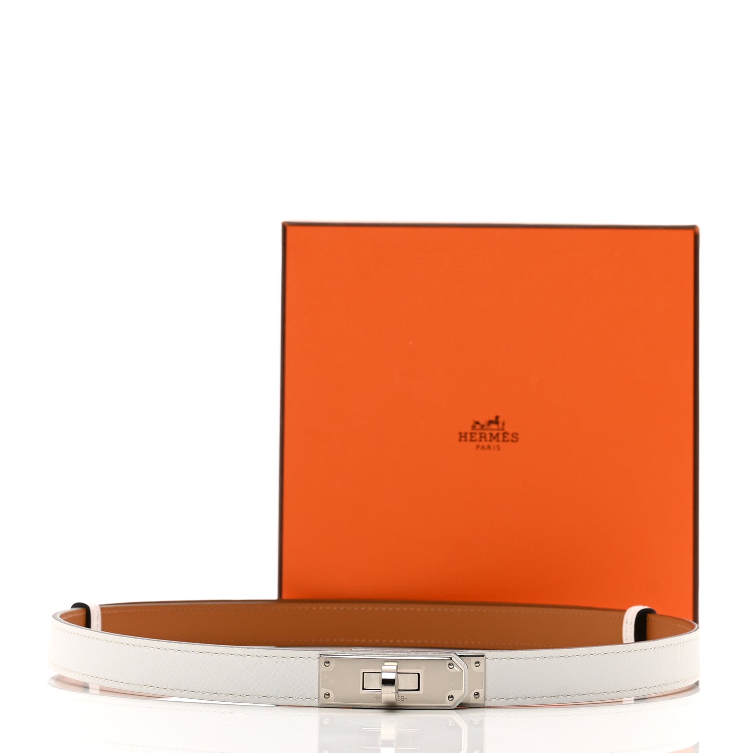 Hermes Epsom Kelly Belt White 5 of 5