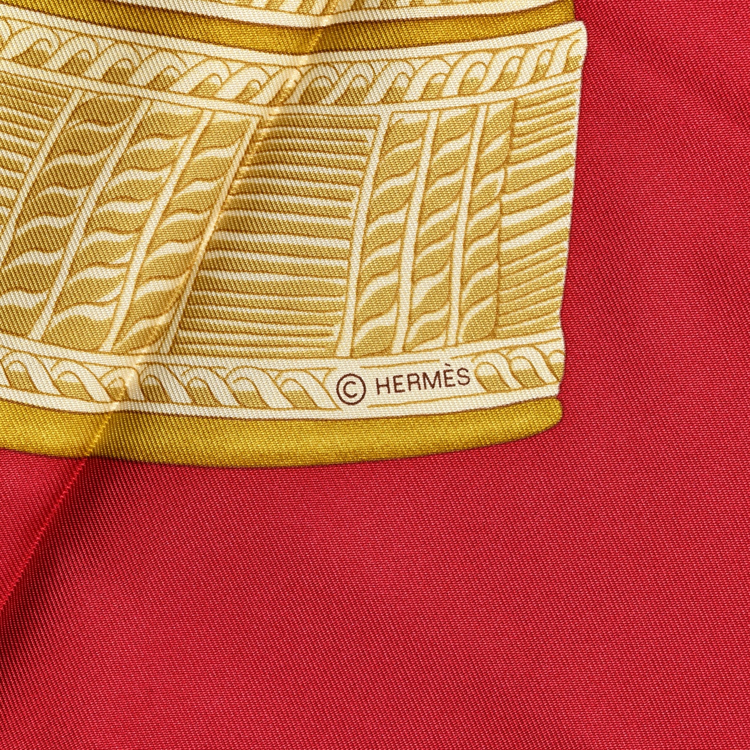 Hermes Silk Selle d'Officier En Grande Tenue Scarf 90 Framboise Corail Mordore 4 of 5