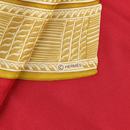 Hermes Silk Selle d'Officier En Grande Tenue Scarf 90 Framboise Corail Mordore 4 of 5