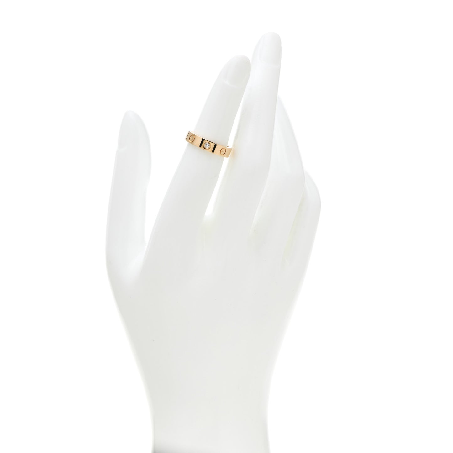 18K Yellow Gold Diamond 4mm LOVE Wedding Band Ring 48 4.5